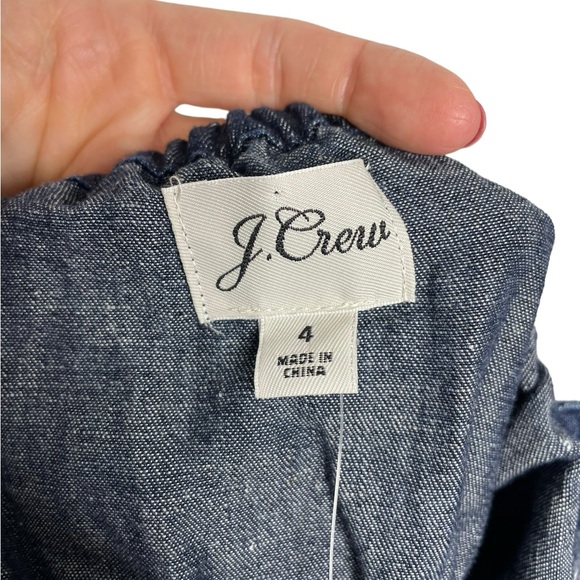 J. Crew | NWT Denim Square Neck Mini Dress 4 - Picture 2 of 11